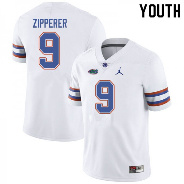 Jordan Brand Youth #9 Keon Zipperer Florida Gators College Football Jersey White